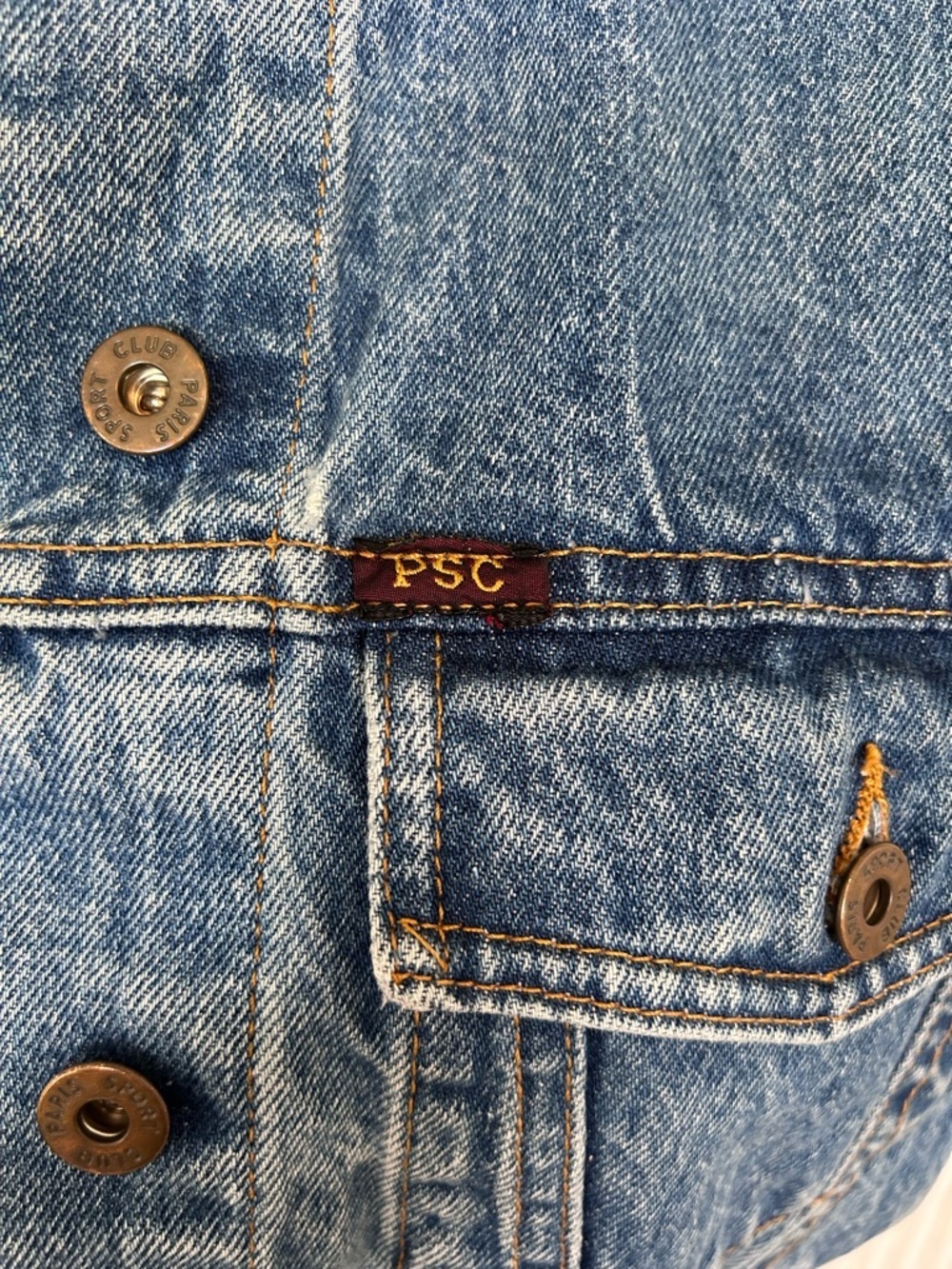 Vintage Paris Sports Club Denim Jacket Cropped 90s Women’s Size Small - Picture 5 of 10